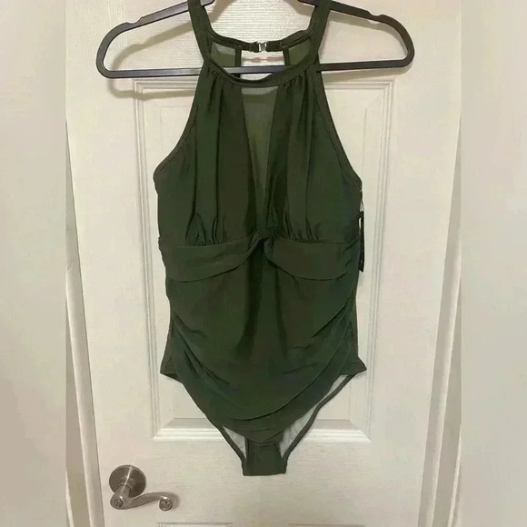 💚Womens one piece sexy green swimsuit size Large💚 - Picture 2 of 12